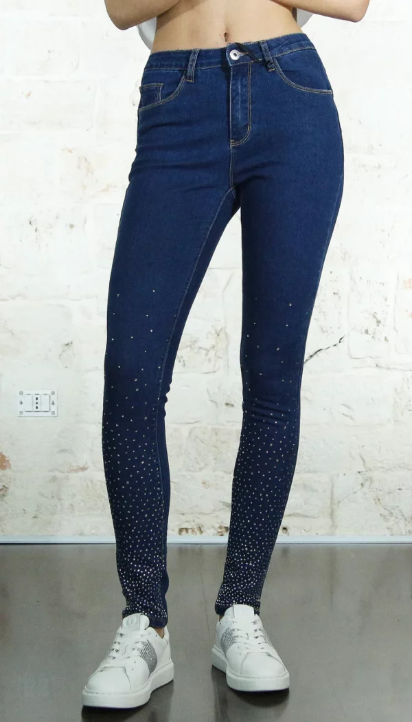 jeans push up cascata diamanti - immagine 3
